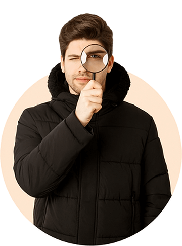 Man with magnifying glass